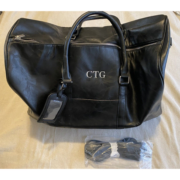 New Carry on Garment Bag Weekend Travel Duffel Overnight Bag Black Plaid Lining - Picture 1 of 14